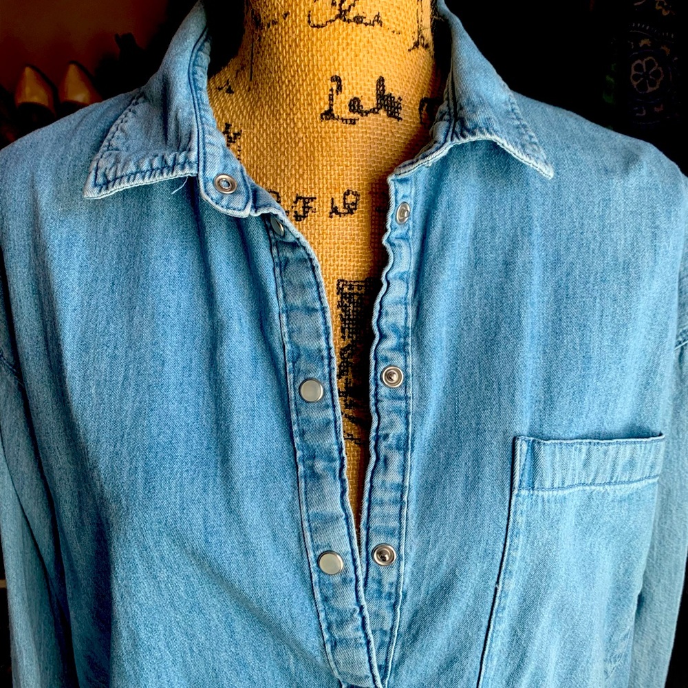 Button-down denim top